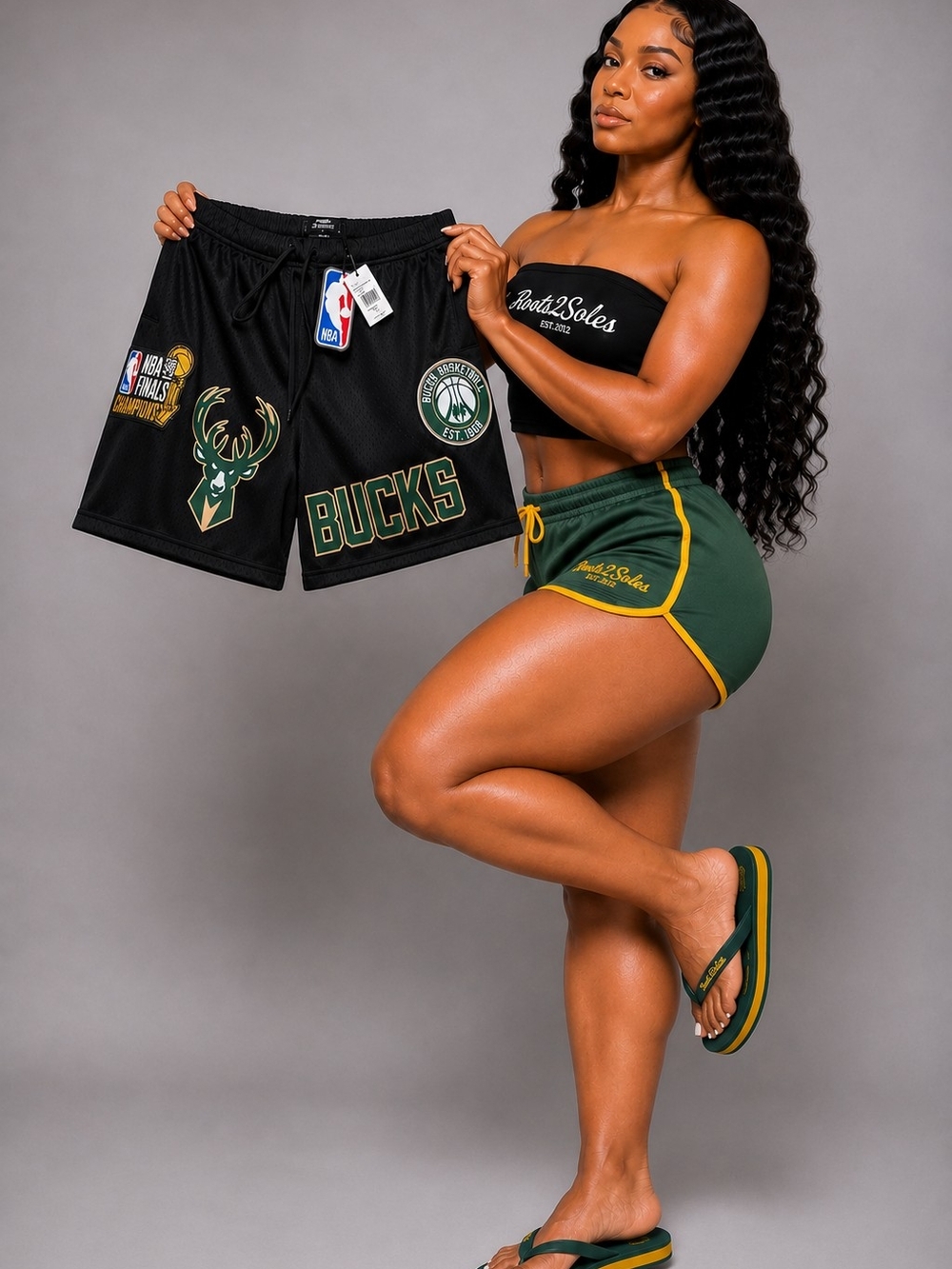 2XL Men's Pro Standard Black Milwaukee Bucks Mesh Capsule NBA Shorts Finals